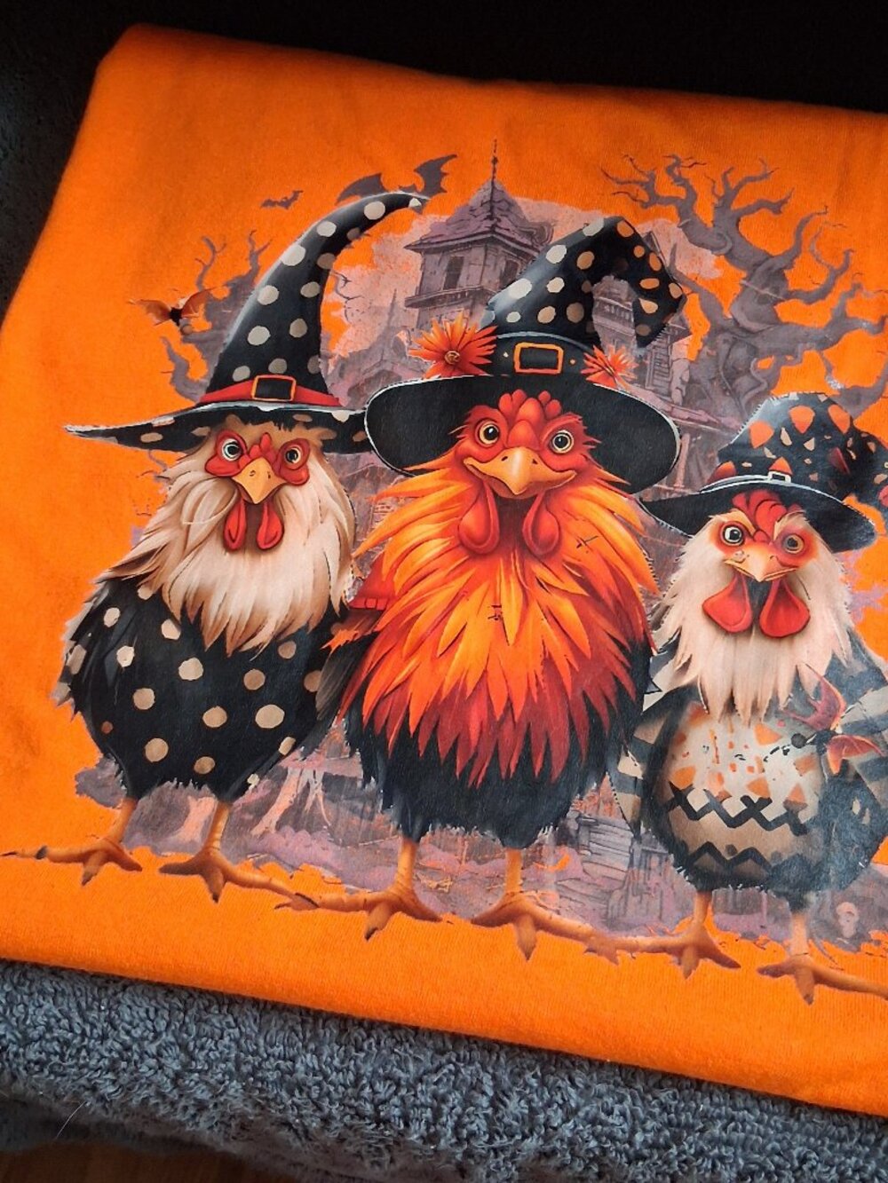 Halloween Roosters DTF Printed Tee